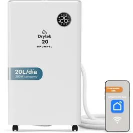 Grunkel Deshumidificador DH-20DT con Deposito de 5.5 Litros para Humedad y Moho